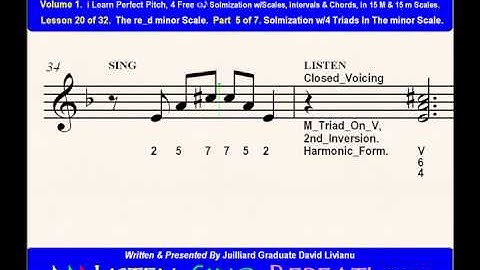 Part 5b. LESSON 20 of 32, The re_d minor scale. EAR TRAINING EXERCISES