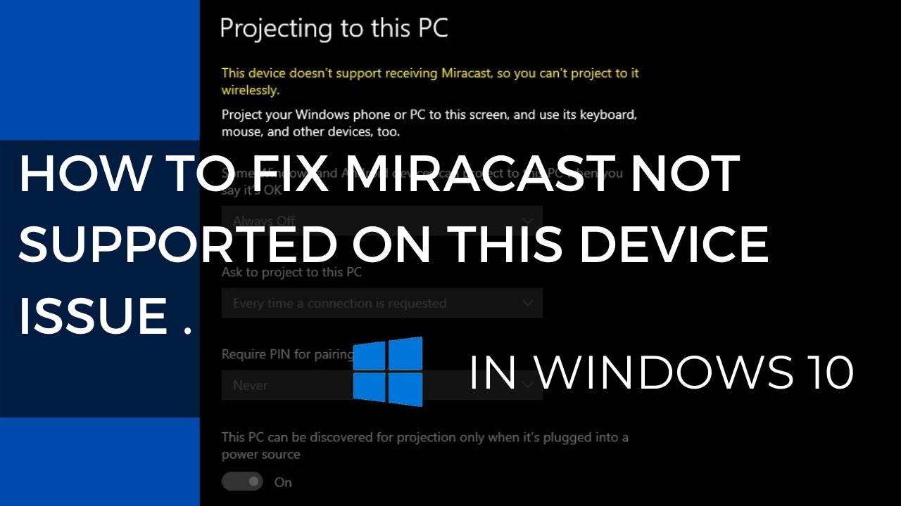 miracast windows 10 not working