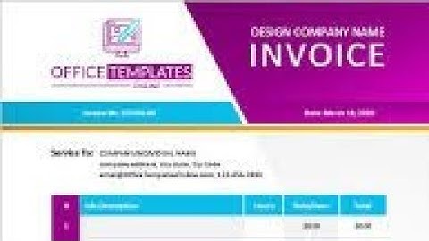 How to create an invoice Design in microsoft Word 2013/2019