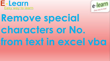Remove special characters from excel,Remove Number From text, Remove Special Symbol from excel vba