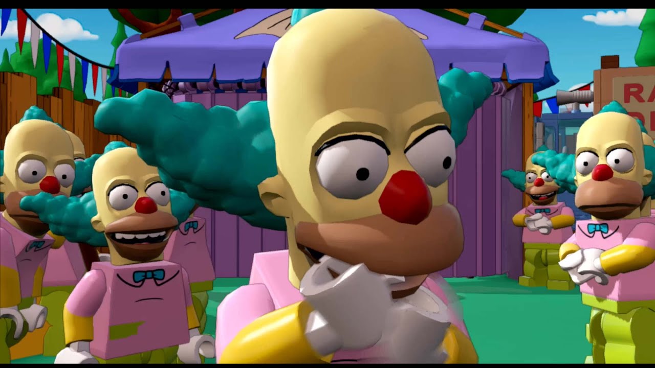 Krusty the Clown Performs All Character Cutscenes in LEGO Simpsons A