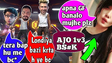 🤑Random RICH HOT Girl Call me noob and I challenge for room 1v3 Garena Free fire | noob prank part 6