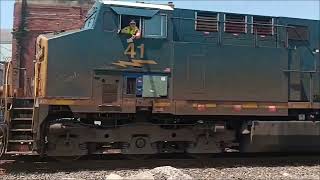 CSX 41 Leads Intermodal Stacktrain Beautiful Hybrid K5LA Slowed