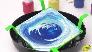 Crayola Paint Pour Art Set, Paint Pouring Tutorial || Crayola Product Demo