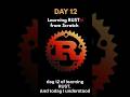 Day 12 of learning RUST #enum #rust #coding #programmimg #rustprogramming  #shorts #tech #yt