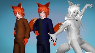 MMD X AT Mr Fox Humans VRoid Models Test Fortnite Glyphic Emote Dance