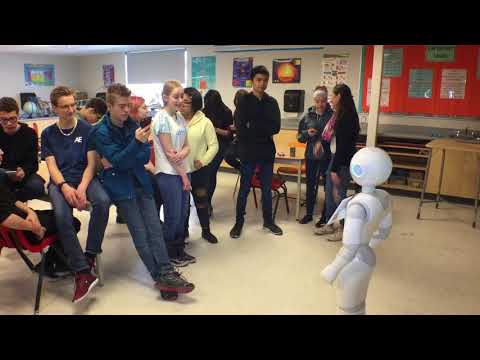 ATB robot 'Pepper' visits St. Thomas Aquinas Middle School in Red Deer