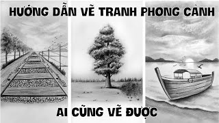 Hướng dẫn VẼ TRANH PHONG CẢNH VÔ CÙNG ĐƠN GIẢN ai cũng vẽ được - Lê Công Duy Tính