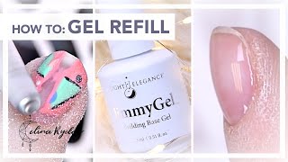 TUTORIAL | HOW TO DO A REFILL/INFILL USING LIGHT ELEGANCE JIMMYGEL | SOAK OFF GEL IN A BOTTLE