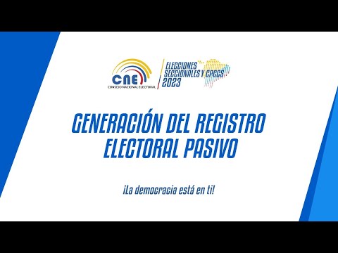 Registro Electoral Pasivo para las #Elecciones2023Ec