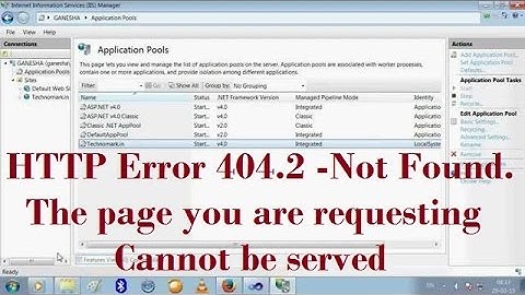 HTTP Error 404.2 - Not Found. The page you are requesting cannot be served
