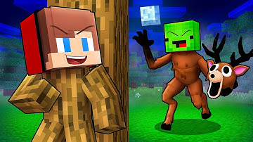 JJ vs Mikey: 99 NIGHTS In The FOREST Hide and Seek Battle in Minecraft - Maizen