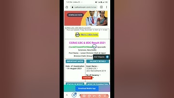 ccras ldc udc result 2021 | ccras ldc udc merit list and cut off