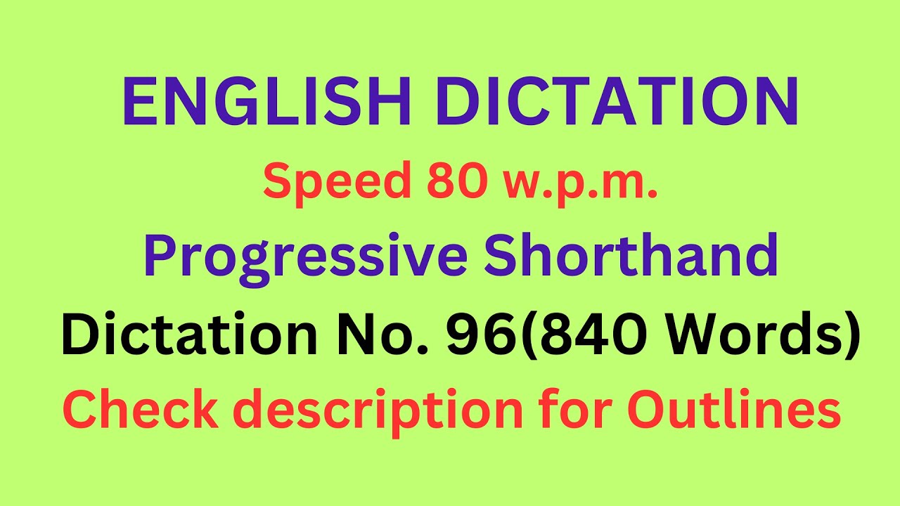 Dictation No 96