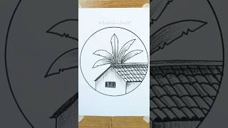 How To Draw A House With A Palm Tree Easy Drawing For Beginners
