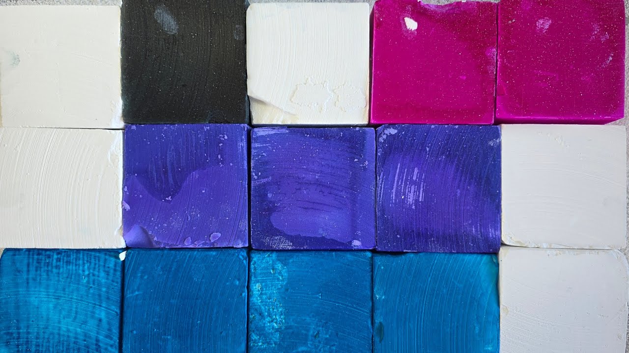 Gym Chalk Dye Test | Handy Art Liquid Watercolor | ASMR | Satisfying | Powder Play | Plain Blocks