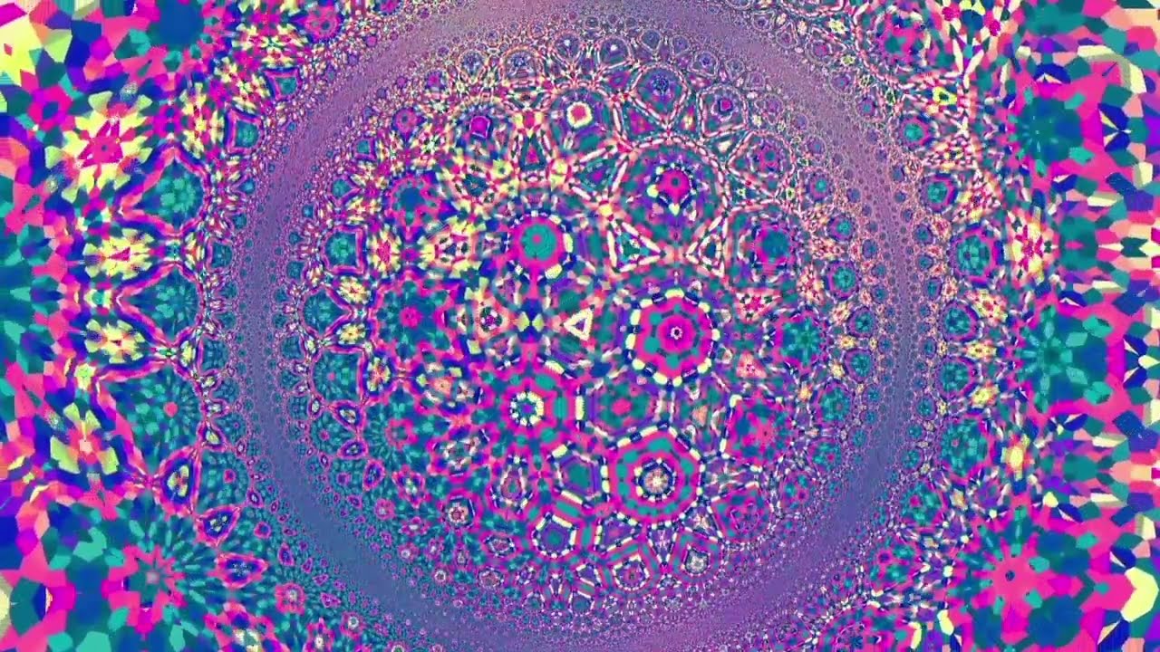 10 HOUR hypnotic trippy colorful mandala animations, groovy chill music, study meditation sleep yoga
