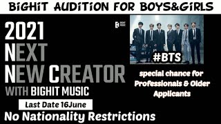 BigHit Music Audition for Girls Boys both Kpop Music Producer Audition indianunn