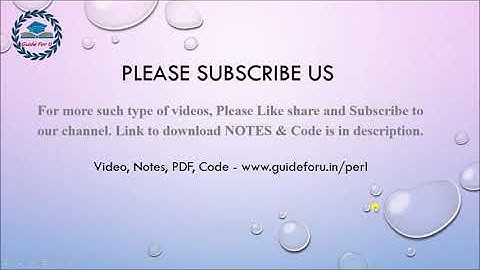 Ch 3 Scalar data types Numeric scalar, scalar operation Perl Programming on Ubuntu