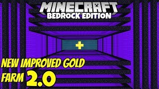 Minecraft Bedrock: New And Improved Gold Farm V2! Tutorial MCPE Xbox PC