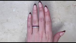 Ruby Diamond and Sapphire on 14k White Gold Flip Band - hand video