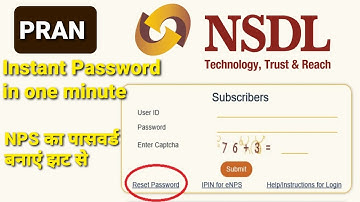 NPS instant password | Quick NPS password reset | Forgot NPS password | NPS password