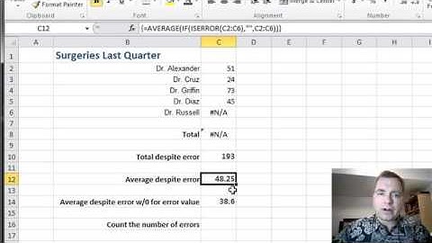 Excel Video 366 Using Arrays to Average and to Count Errors