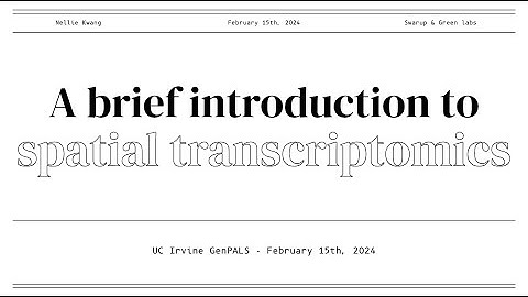 A brief introduction to spatial transcriptomics