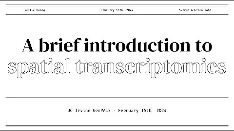 A brief introduction to spatial transcriptomics