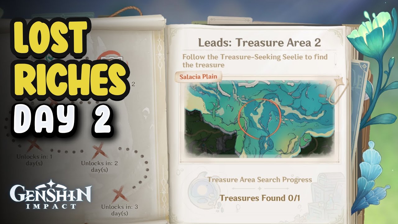 Lost Riches 4.3 Event Guide Day 2 All Seelie Treasure Location Area 1 Genshin Impact YouTube