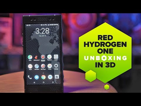 Red Hydrogen One phone unboxing shot in 3D by a Hydrogen One - Red Hydrogen One phone unboxing shot in 3D by a Hydrogen One