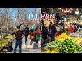 TEHRAN 2021 (4K) - Walking from Ferdows Garden to Tajrish Square & Bazaar, before Nowruz