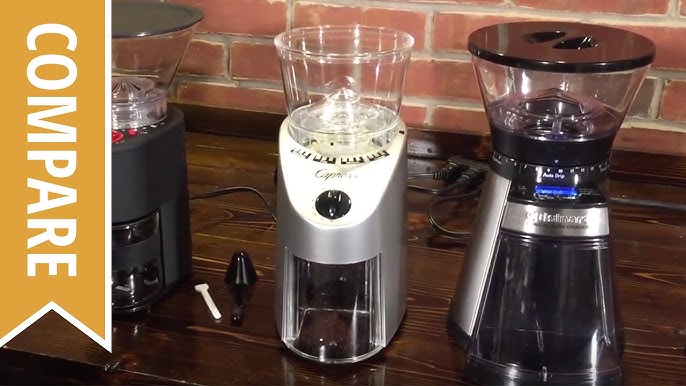 Capresso infinity plus conical burr grinder and a French press my wife  bought. It makes quick and near silent work of the coffee beans. Burr over  blade for that bifl quality. Next