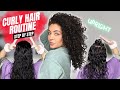 Curly hair upright styling routine  using drugstore products for maximum curl volume  definition