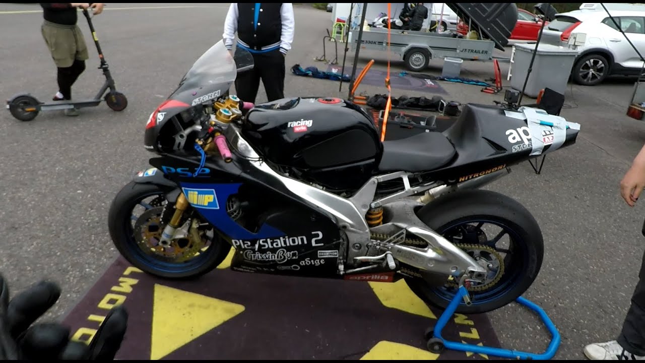2023-08-13 - Aprilia -99 RSV 1000 Mille test ride at Alastaro Circuit - Helmet Cam