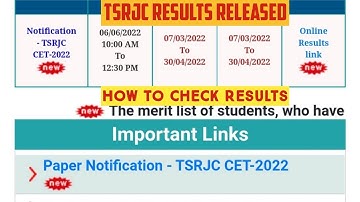 TSRJC RESULTS 2022 RELEASED||HOW TO CHECK RESULTS@VishalBorade