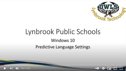 Windows 10   predictive language settings