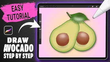 How To Draw an Avocado in Procreate - Step by Step Tutorial for Beginners