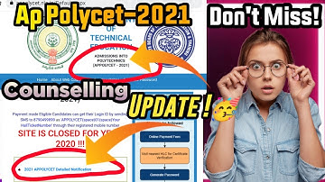 AP Polycet Counselling Notification 2021 | Ap Polycet Latest Website Update |Ap polycet 2021 Counsel