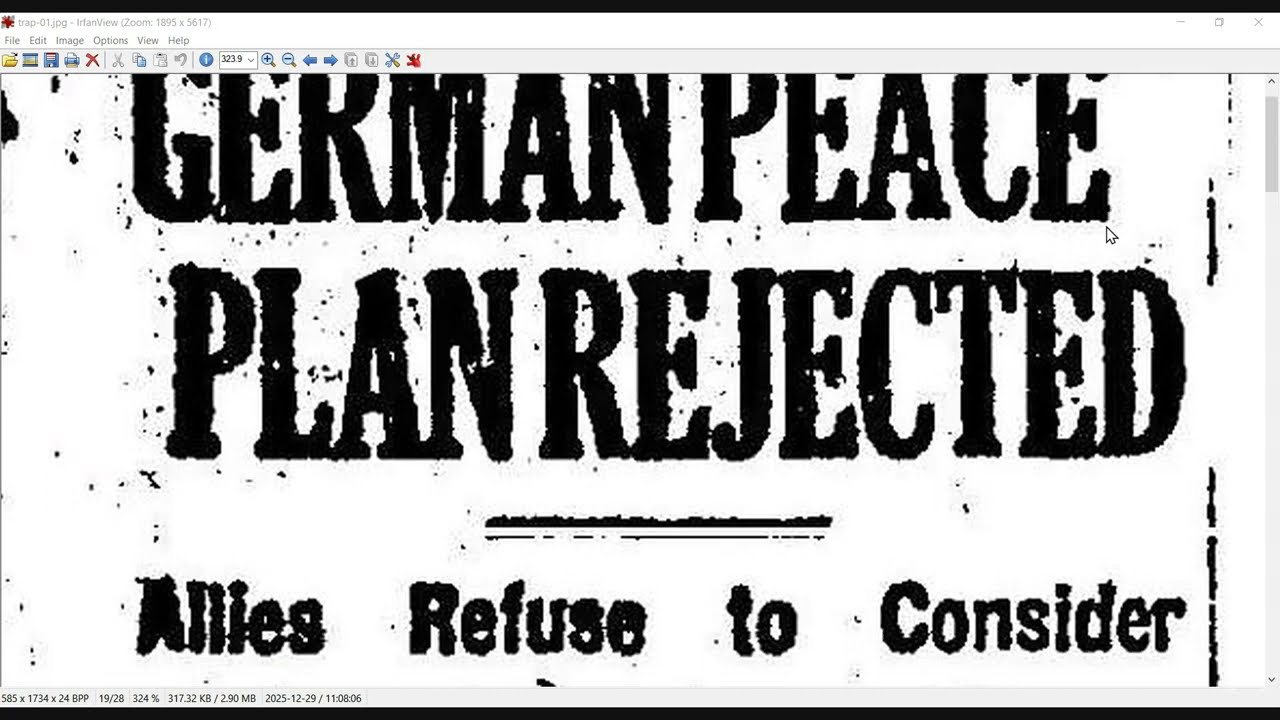 Сообщения время от времени — «Немецкий мирный план отклонен»