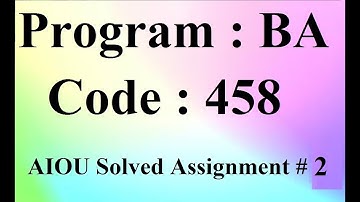 AIOU Code 458 Solved Assignment No 2 Spring 2024 | Baloch Academy