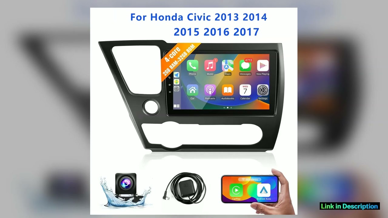 Leadfan 9 Wireless Car Stereo for Honda Civic 20132017 HD Touch Screen Car Video Player with