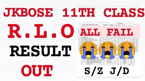 Jkbose 11th class R.L.O result out jammu division 2021