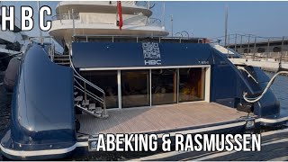Iconic HBC ( ex B2, C2 ) Megayacht by  Abeking & Rasmussen docking in Monaco 2025