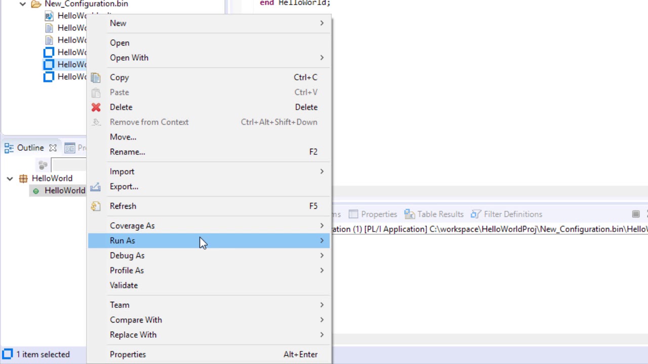 Creating, Running and Building PL/I Projects in Enterprise Developer ...