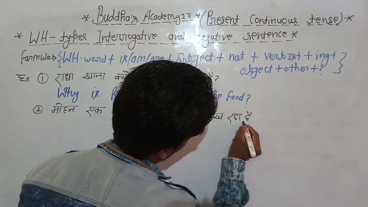 Present continuous tense (WH-types interrogative and negative sentences ...
