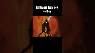 lightsaber duals then and now #starwars #lightsaber #lightsaberduel #lightsaberfight #shorts