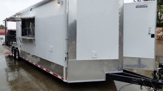 Concession Trailer 8.5' x 28' White Catering Event Food Trailer