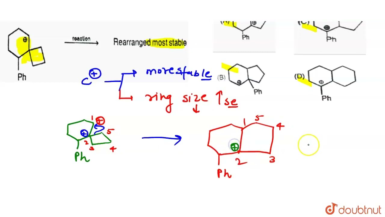 overset(Reaction)to Rearranged most stable Carbocation is  | CLASS 12 | RANK BOOSTER | CHEMISTR...