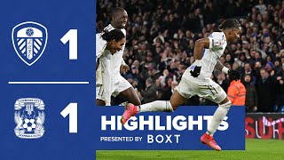 Highlights | Leeds United 1-1 Coventry City | Summerville scores at Elland Road